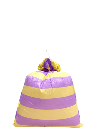 Пакеты для мусора с завязками 35 литров 20 шт. (ПСД), 35 мкм, желто-фиолетовые, серия ZebrOK - Вид 2